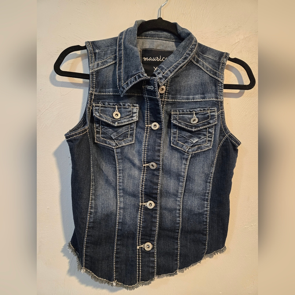 Maurices Blue Denim Vest
